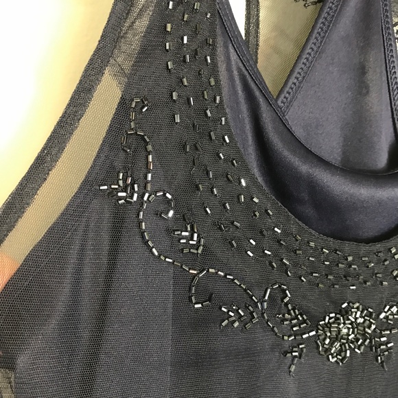 American Eagle Layered Sheer Beaded Dress-Sleeveless-Large - Picture 2 of 9